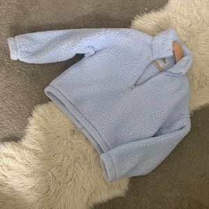Hollister Icy Blue 1/4 Zip Fleece Sherpa Pullover - Size L